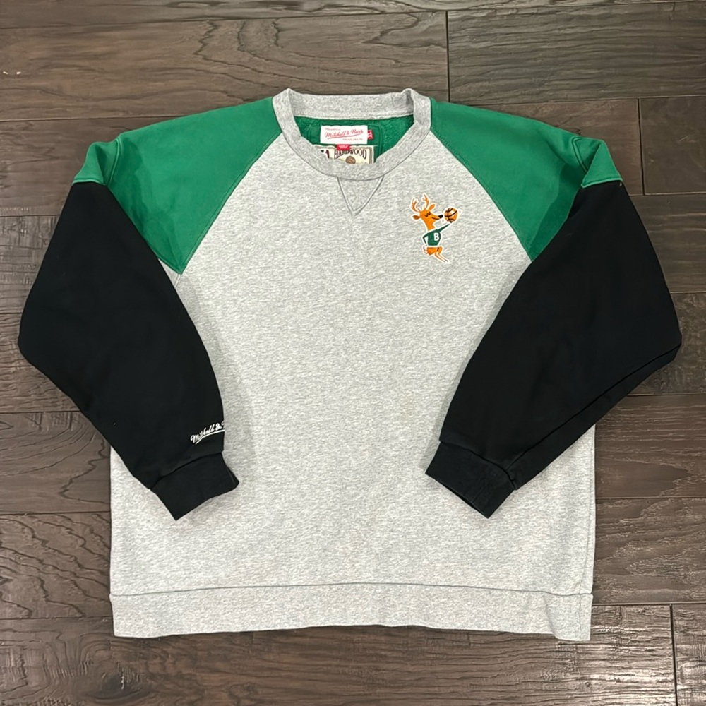 Mitchell & Ness Hardwood Classics Milwaukee Bucks Sweatshirt Green/Black/Gray